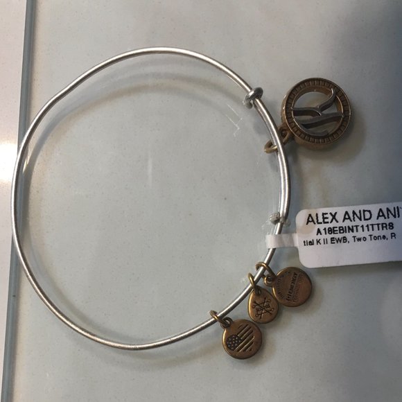 2/$30 Alex and Ani Initial K Charm Bangle - Picture 4 of 4